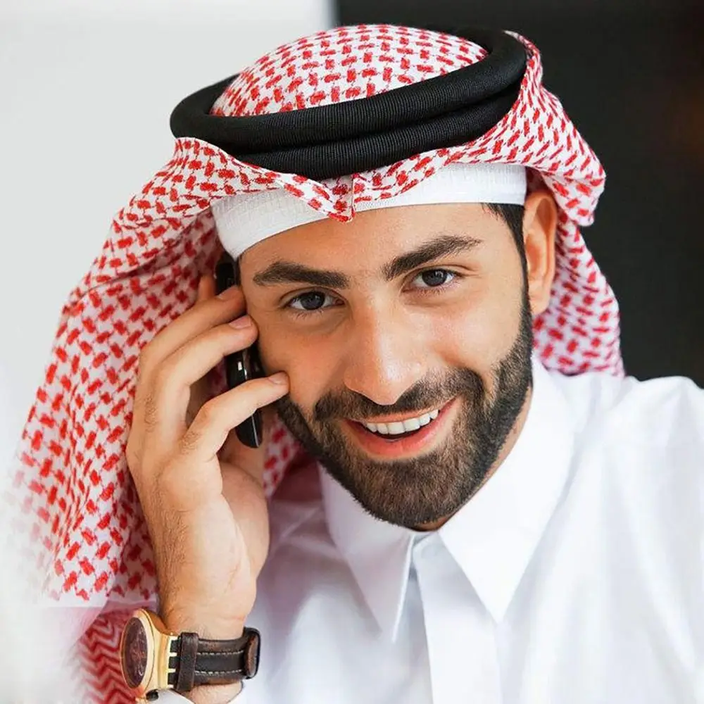 1Pcs Islamic Clothing Headwear Rope Desert Accessories Man Saudi Arabic Dubai Headrope Muslim Black Egal Shemagh Shawl