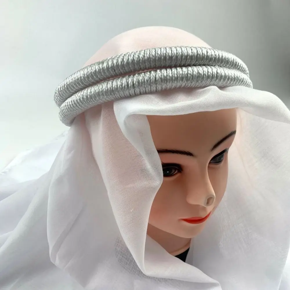 1Pcs Islamic Clothing Headwear Rope Desert Accessories Man Saudi Arabic Dubai Headrope Muslim Black Egal Shemagh Shawl