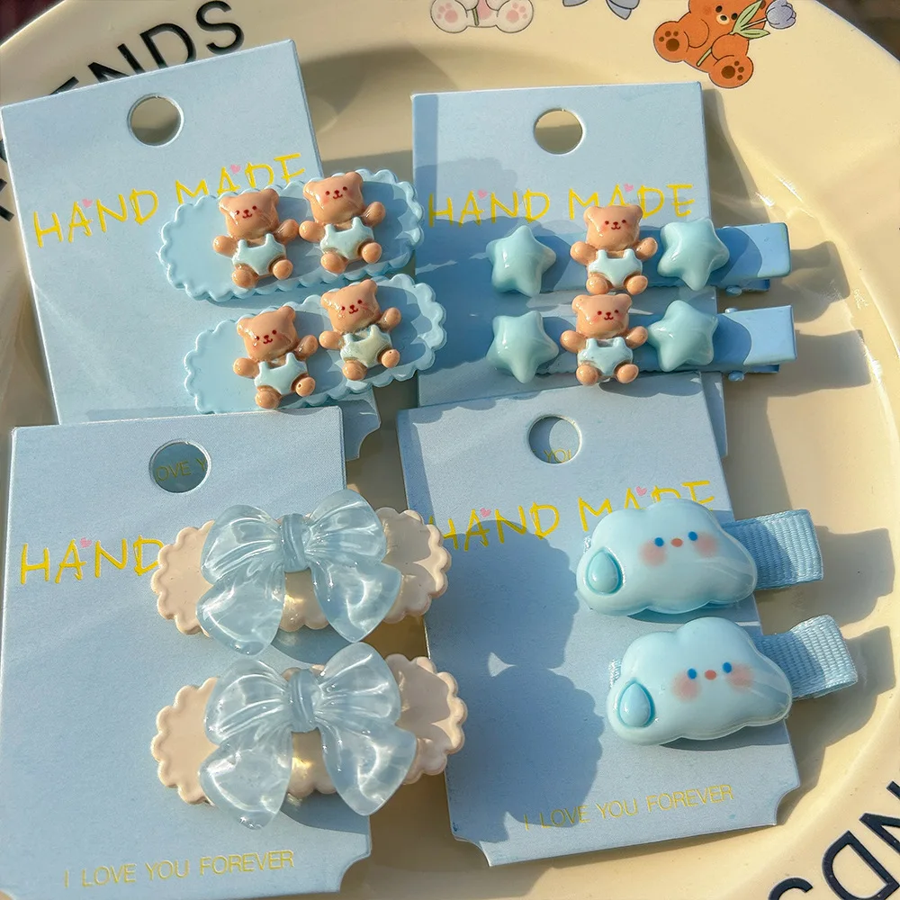 Sweet Cloud Butterfly Bow Hair Clips for Women Girls, Cute Heart Shaped Bear Hair Pins, Cute Girly Hair Accessories