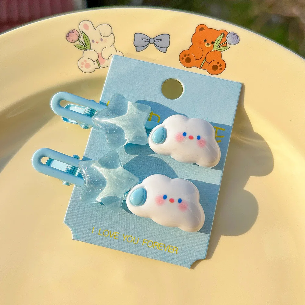 Sweet Cloud Butterfly Bow Hair Clips for Women Girls, Cute Heart Shaped Bear Hair Pins, Cute Girly Hair Accessories