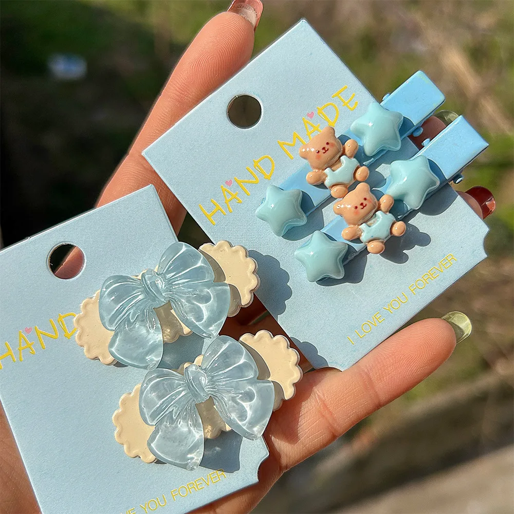 Sweet Cloud Butterfly Bow Hair Clips for Women Girls, Cute Heart Shaped Bear Hair Pins, Cute Girly Hair Accessories