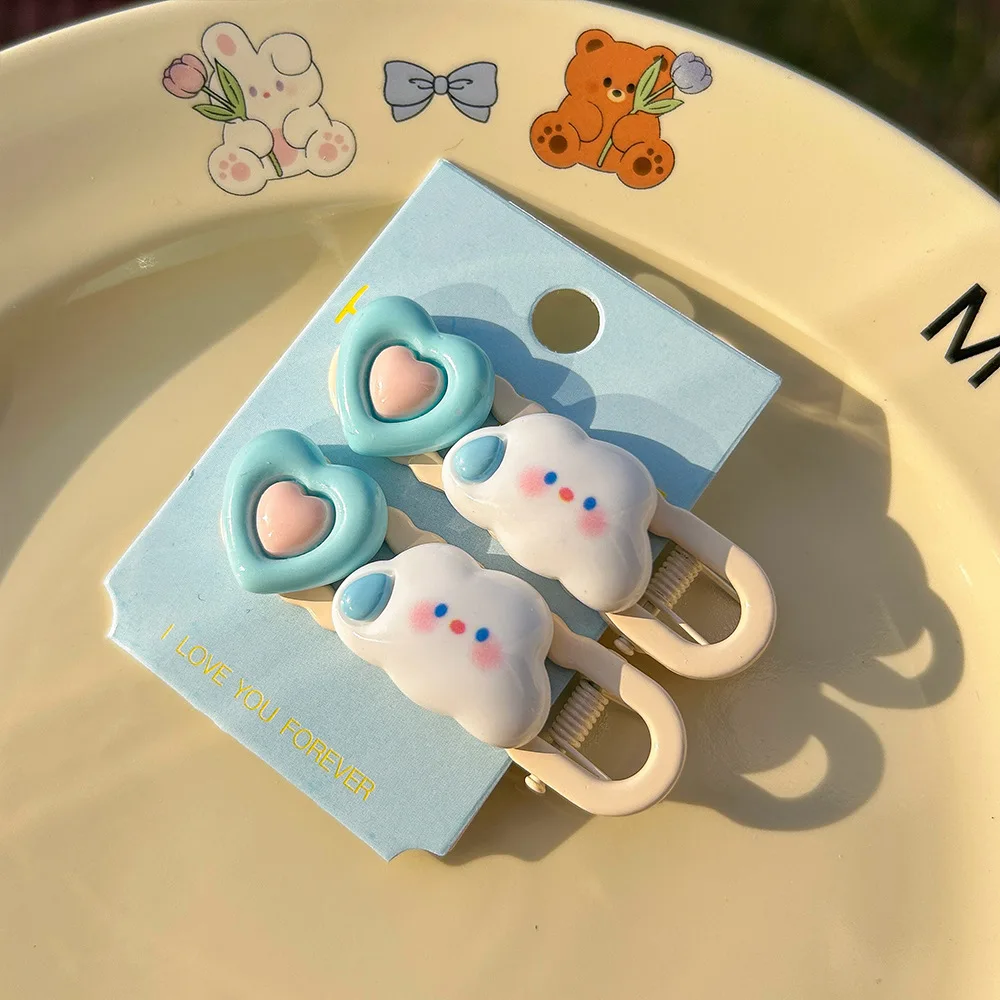 Sweet Cloud Butterfly Bow Hair Clips for Women Girls, Cute Heart Shaped Bear Hair Pins, Cute Girly Hair Accessories