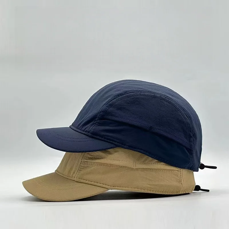 2026 Short-Brimmed Solid Color Baseball Cap Lightweight Quick-Dry Polyester Adjustable Buckle Closure Sun Protection Breathable