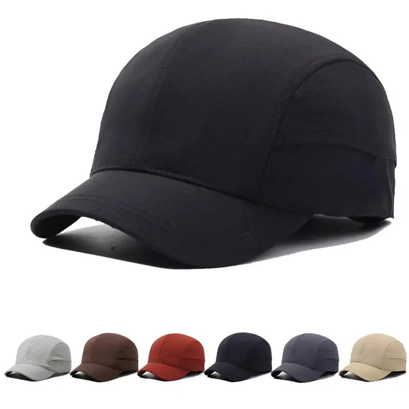 2026 Short-Brimmed Solid Color Baseball Cap Lightweight Quick-Dry Polyester Adjustable Buckle Closure Sun Protection Breathable