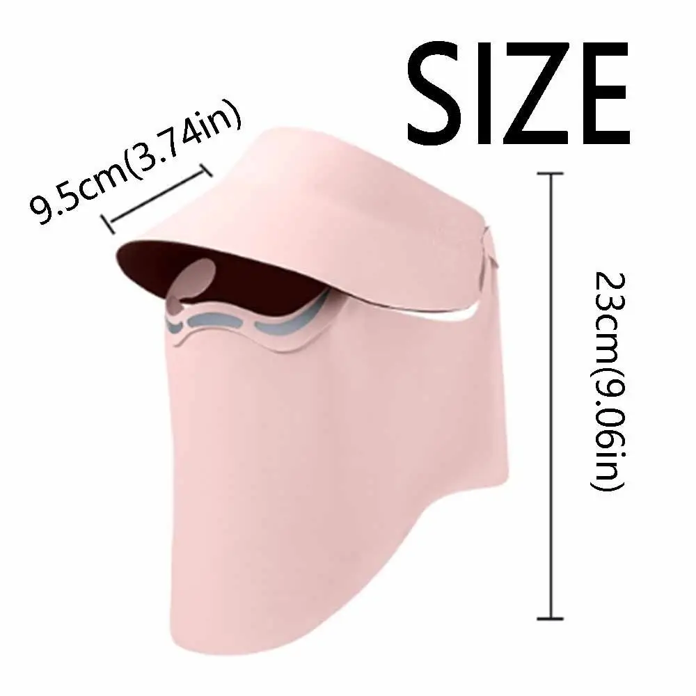 Hollow Top Large Brim Sun Hat Magnetic Lightweight Ice Silk Face Cover UV Protection Detachable Full Face Mask Beach Activities
