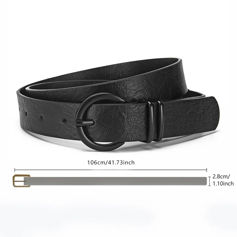 1spc Korean Version Women's Belt PU Spray Paint Needle Buckle Belt Fashionable Personality Versatile Jeans Belt