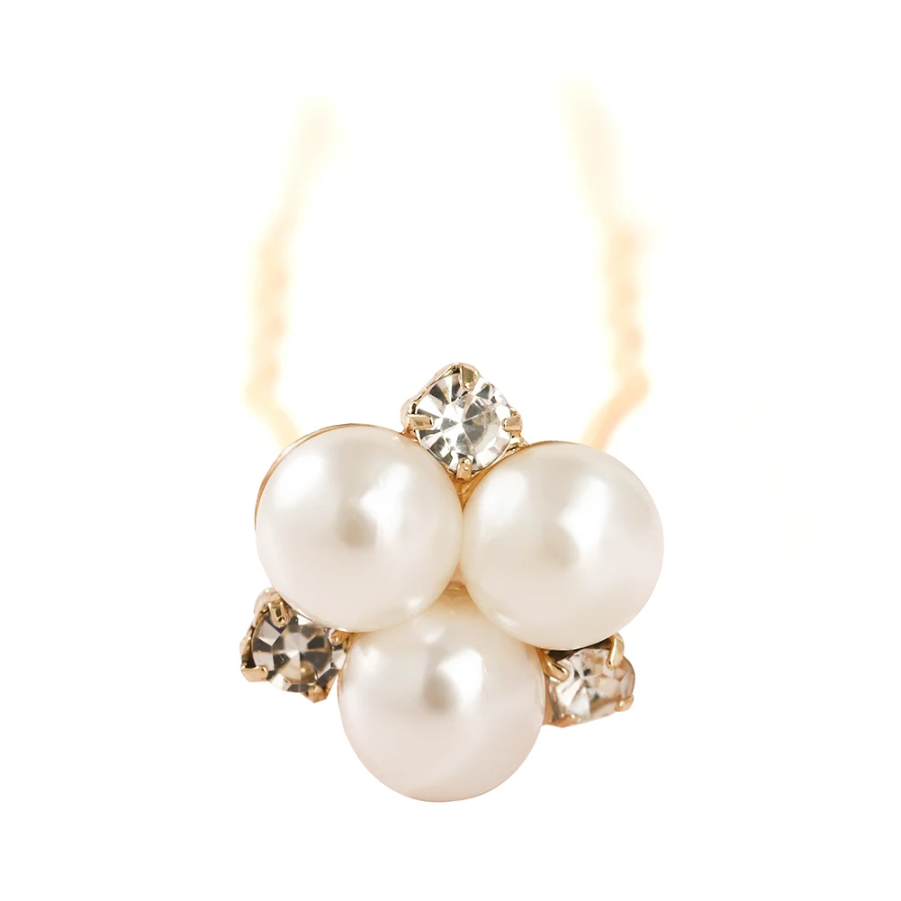 12Pcs/Set Elegant Pearl Crystal Wedding Hair Pins for Women Flower U-Shape Hair Clips Bridal Hair Accessories Jewelry Gifts
