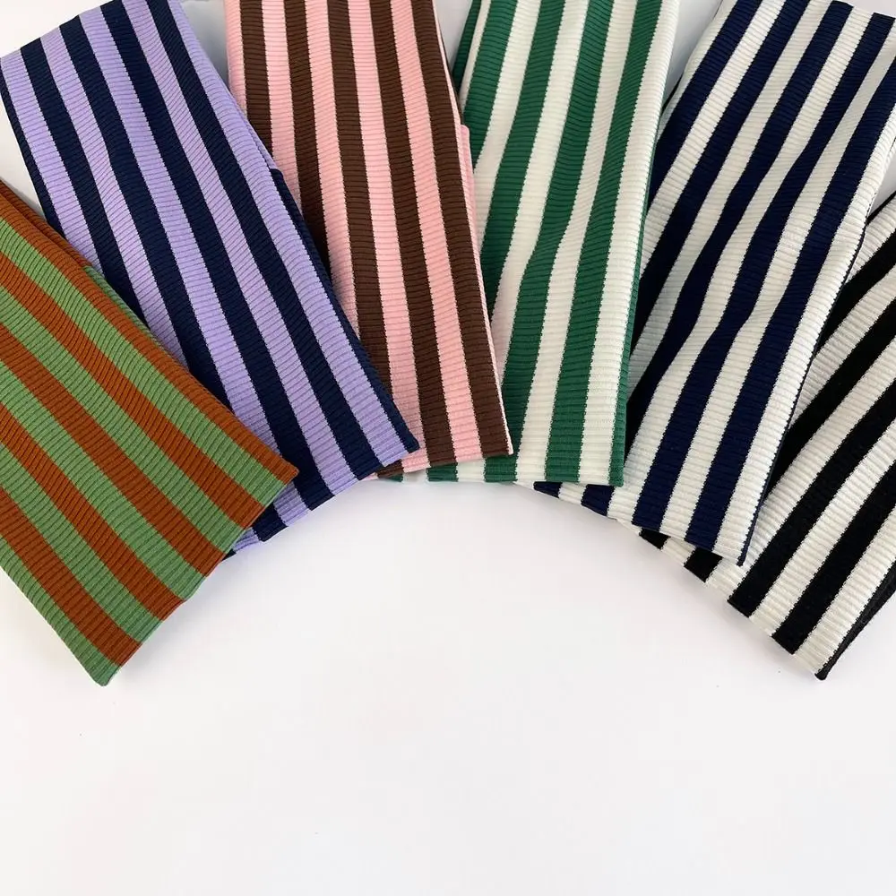 Fashion Striped Elastic Hair Band Sweat-absorbing Soft Wide Hairband Hair Accessories Non-slip Sports Headband