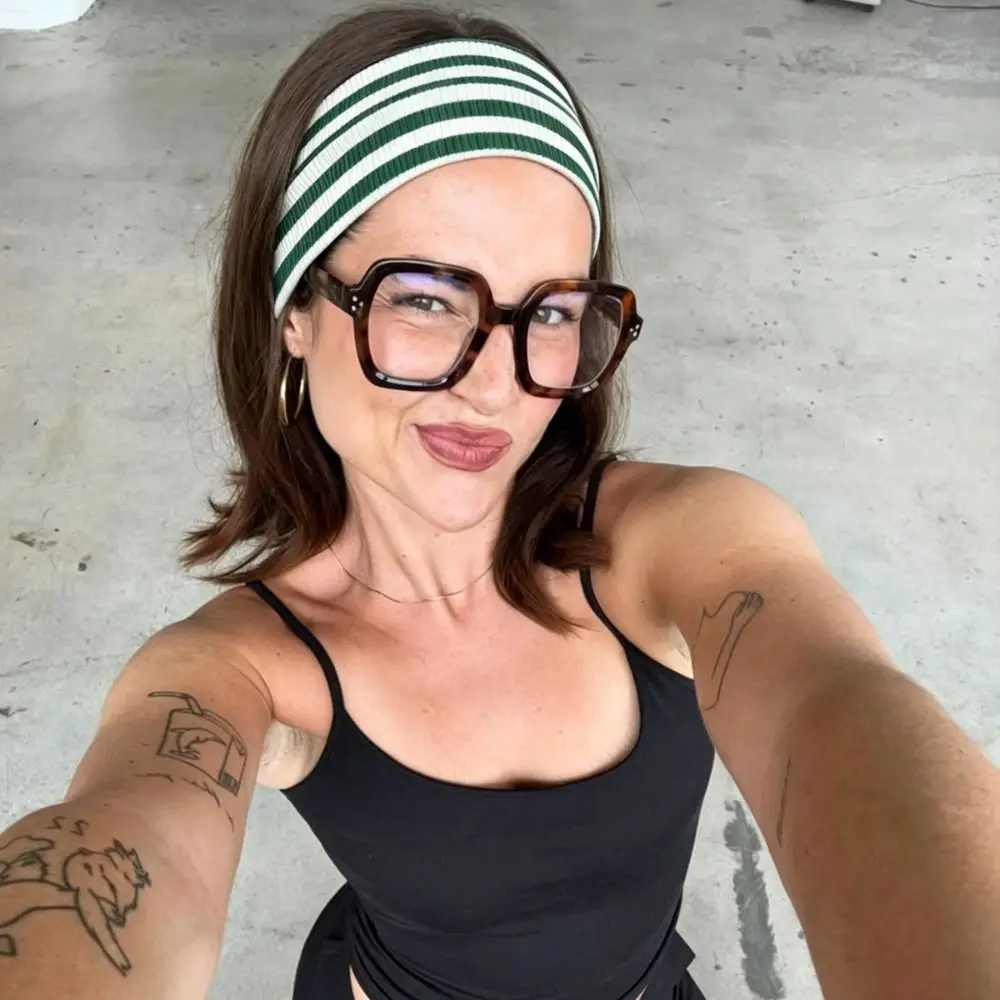 Fashion Striped Elastic Hair Band Sweat-absorbing Soft Wide Hairband Hair Accessories Non-slip Sports Headband