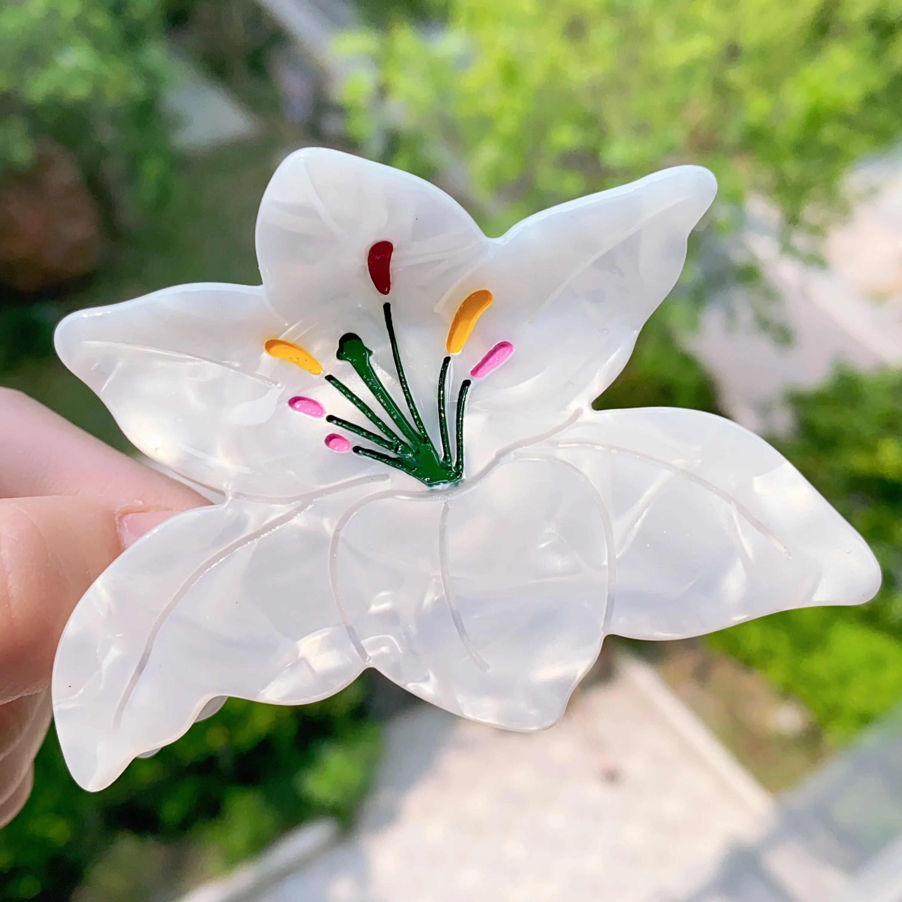 Flower Acetate Hair Claw Clips, Sunflower Cherry Blossom Lily Shark Clips