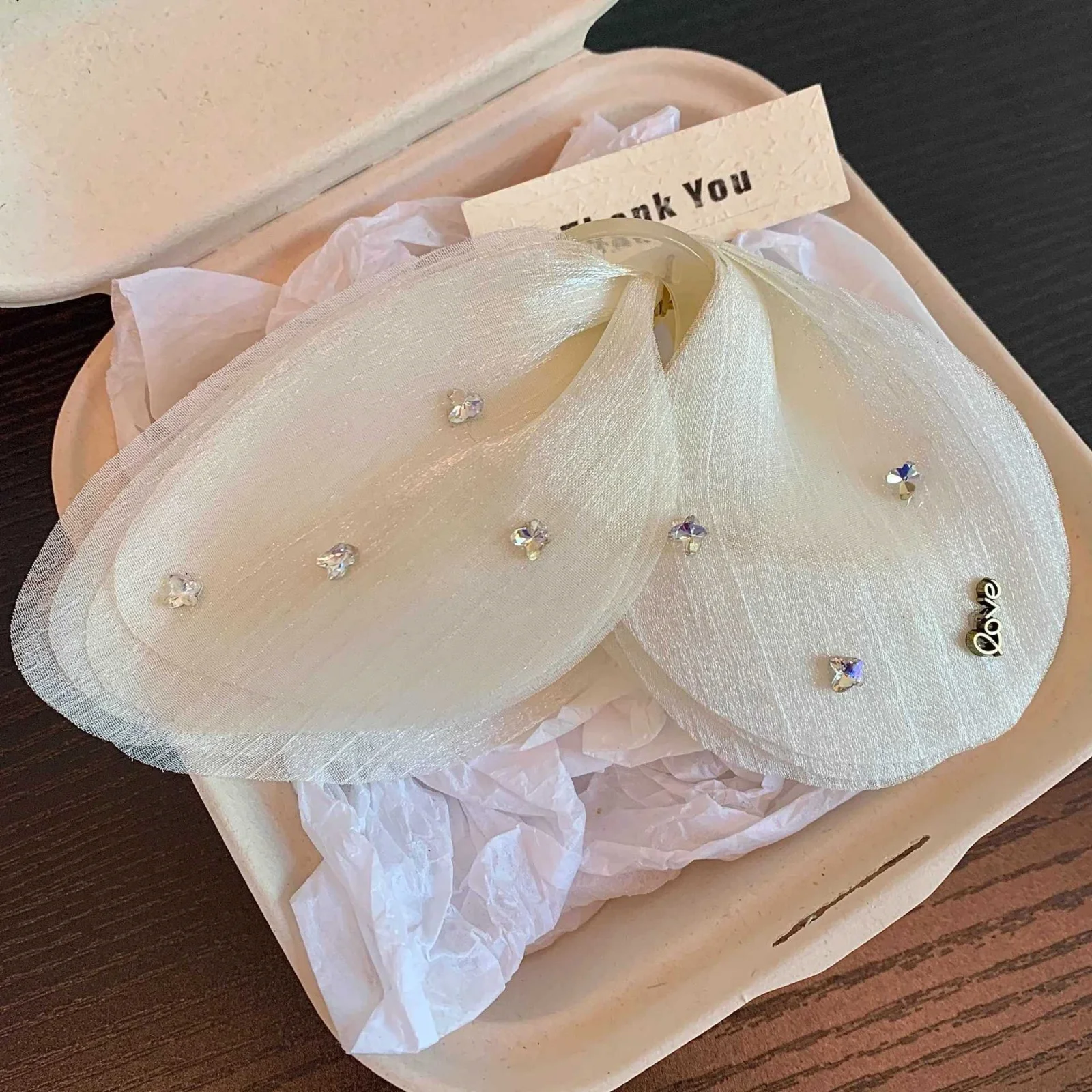 1PC Dreamy Butterfly Shiny Gauze Hair Claw, Elegant French Shark Clip, Delicate Back Head Fairy Hair Accessories For Women