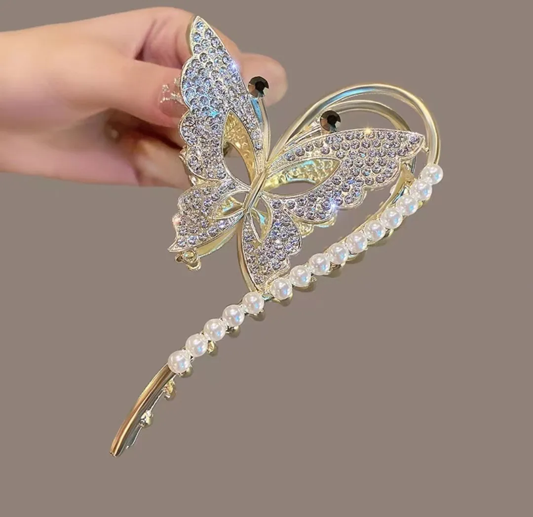 Floral Shark Hair Clip for Women Updo Bun Ponytail Holder Large Shark Clip for Hair DIY Accessory Hair Styling