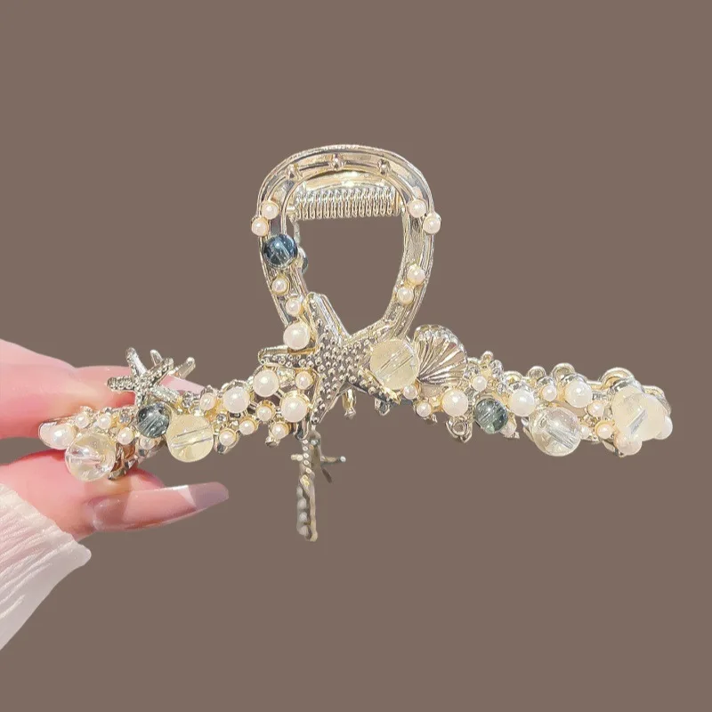 Floral Shark Hair Clip for Women Updo Bun Ponytail Holder Large Shark Clip for Hair DIY Accessory Hair Styling
