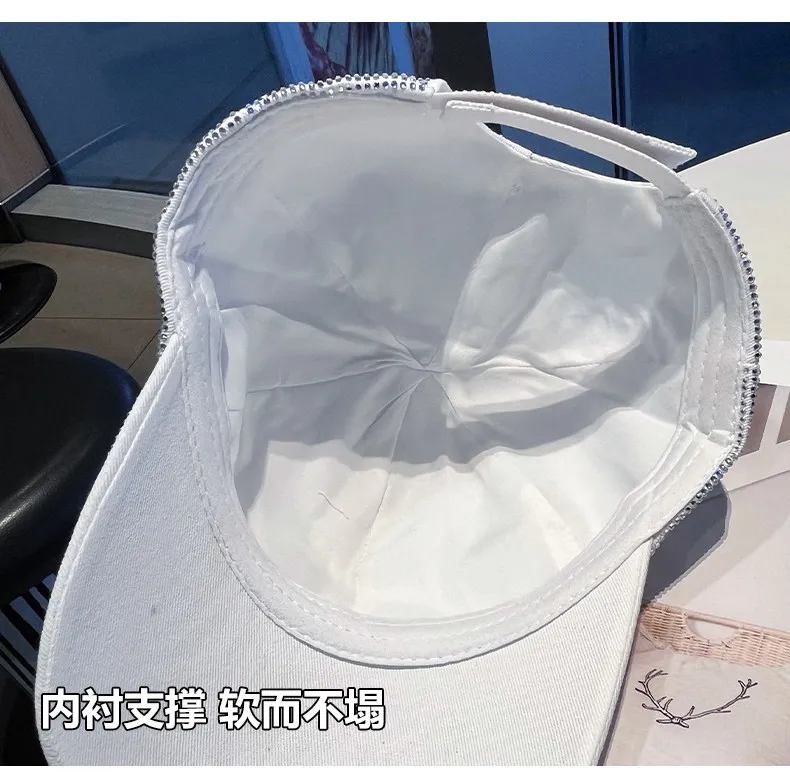 Full Diamond Luxury Rhinestones Baseball Caps for Women Men Cotton Bones Snapback Hip Hop Cap Gorras Casquette Sun Hats
