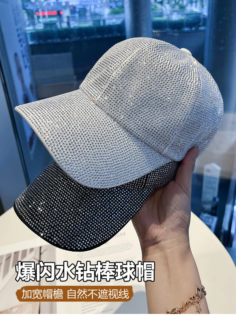 Full Diamond Luxury Rhinestones Baseball Caps for Women Men Cotton Bones Snapback Hip Hop Cap Gorras Casquette Sun Hats