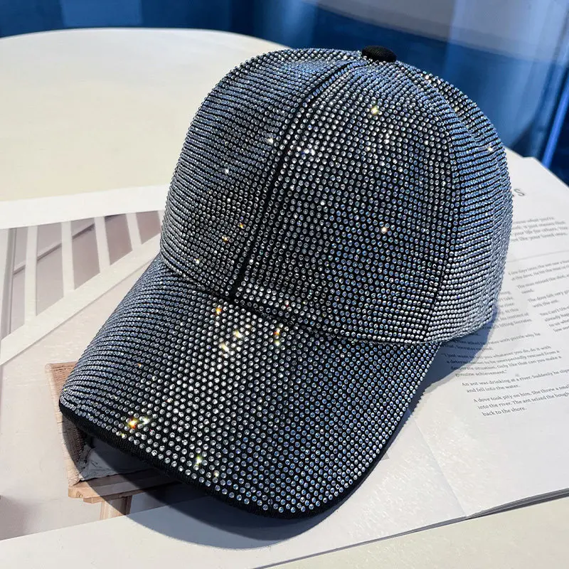 Full Diamond Luxury Rhinestones Baseball Caps for Women Men Cotton Bones Snapback Hip Hop Cap Gorras Casquette Sun Hats