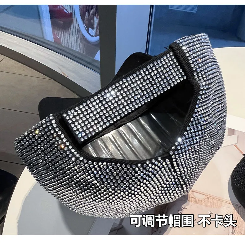 Full Diamond Luxury Rhinestones Baseball Caps for Women Men Cotton Bones Snapback Hip Hop Cap Gorras Casquette Sun Hats