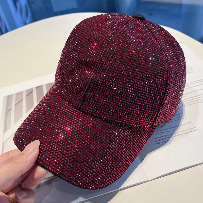 Full Diamond Luxury Rhinestones Baseball Caps for Women Men Cotton Bones Snapback Hip Hop Cap Gorras Casquette Sun Hats