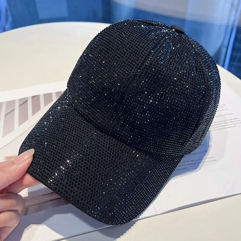Full Diamond Luxury Rhinestones Baseball Caps for Women Men Cotton Bones Snapback Hip Hop Cap Gorras Casquette Sun Hats