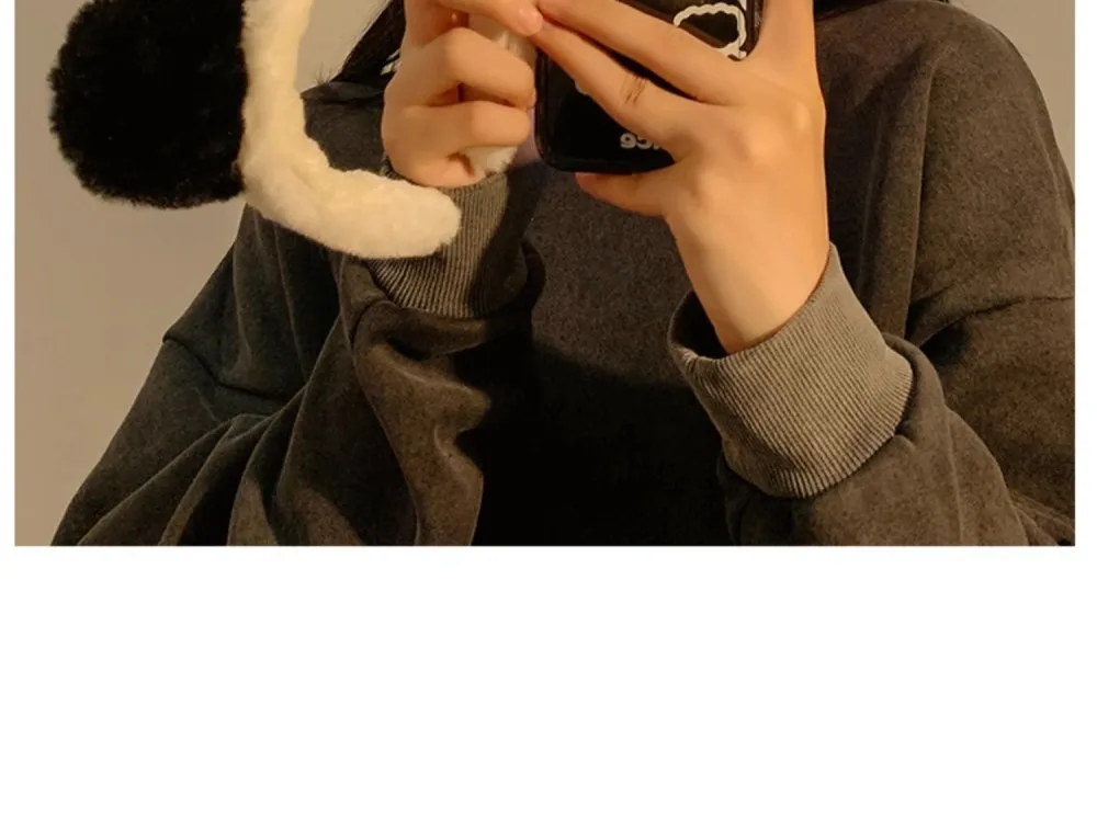 Cute Cartoon Plush Panda Ears Headband for Women Wide Hairband for Mask Applying Washing Face Autumn Winter Hair Accessories
