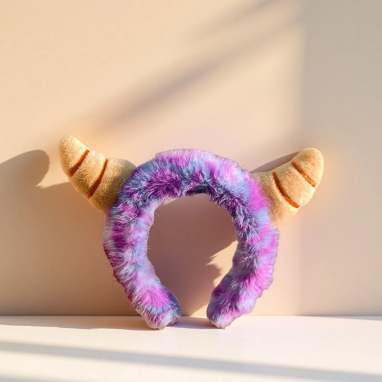 Purple Monster Plush Headband For Women Face Washing Hair Accessories Soft Hairband For Makeup Skin Care