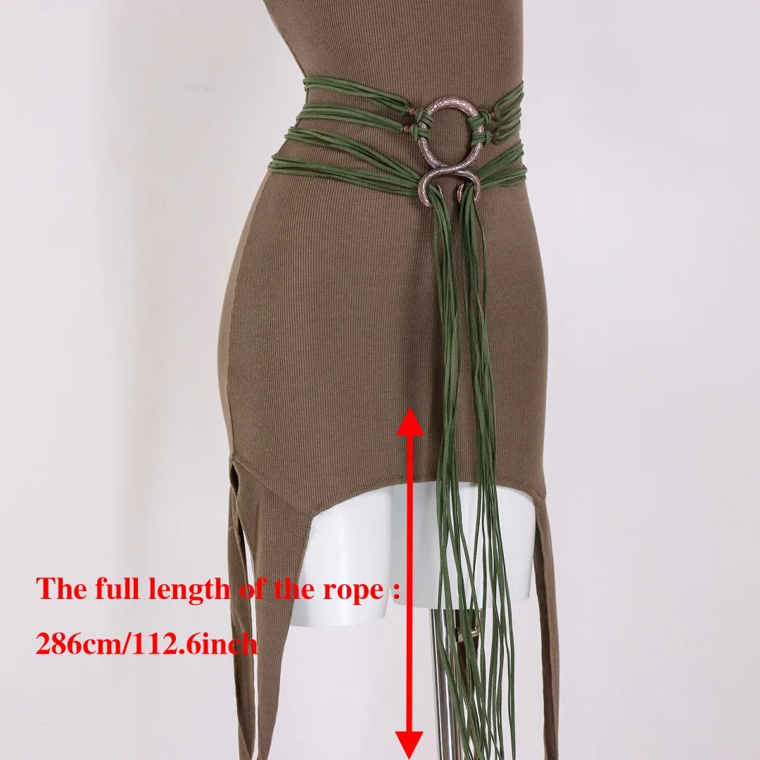 Medieval Long Knot Ring Belt for Women, Nordic Witch Style Knot Belt, Viking Revival Clothing Accessories
