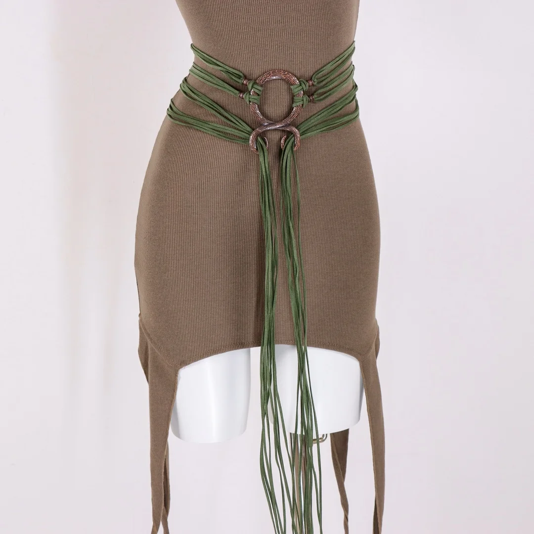 Medieval Long Knot Ring Belt for Women, Nordic Witch Style Knot Belt, Viking Revival Clothing Accessories