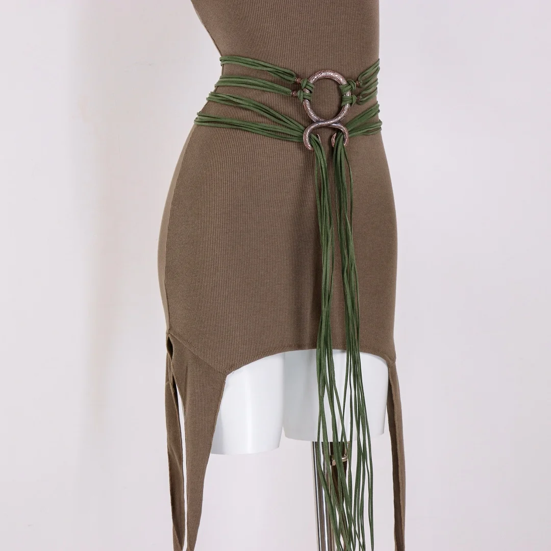 Medieval Long Knot Ring Belt for Women, Nordic Witch Style Knot Belt, Viking Revival Clothing Accessories