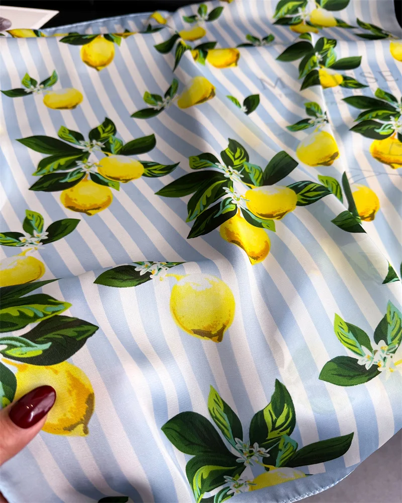 Lemon Silk Square Scarf Women Satin Shawl Wrap Hijab Female Hair Band Wrist Luxury Headkerchief 70*70cm Echarpe 2026 Bandana
