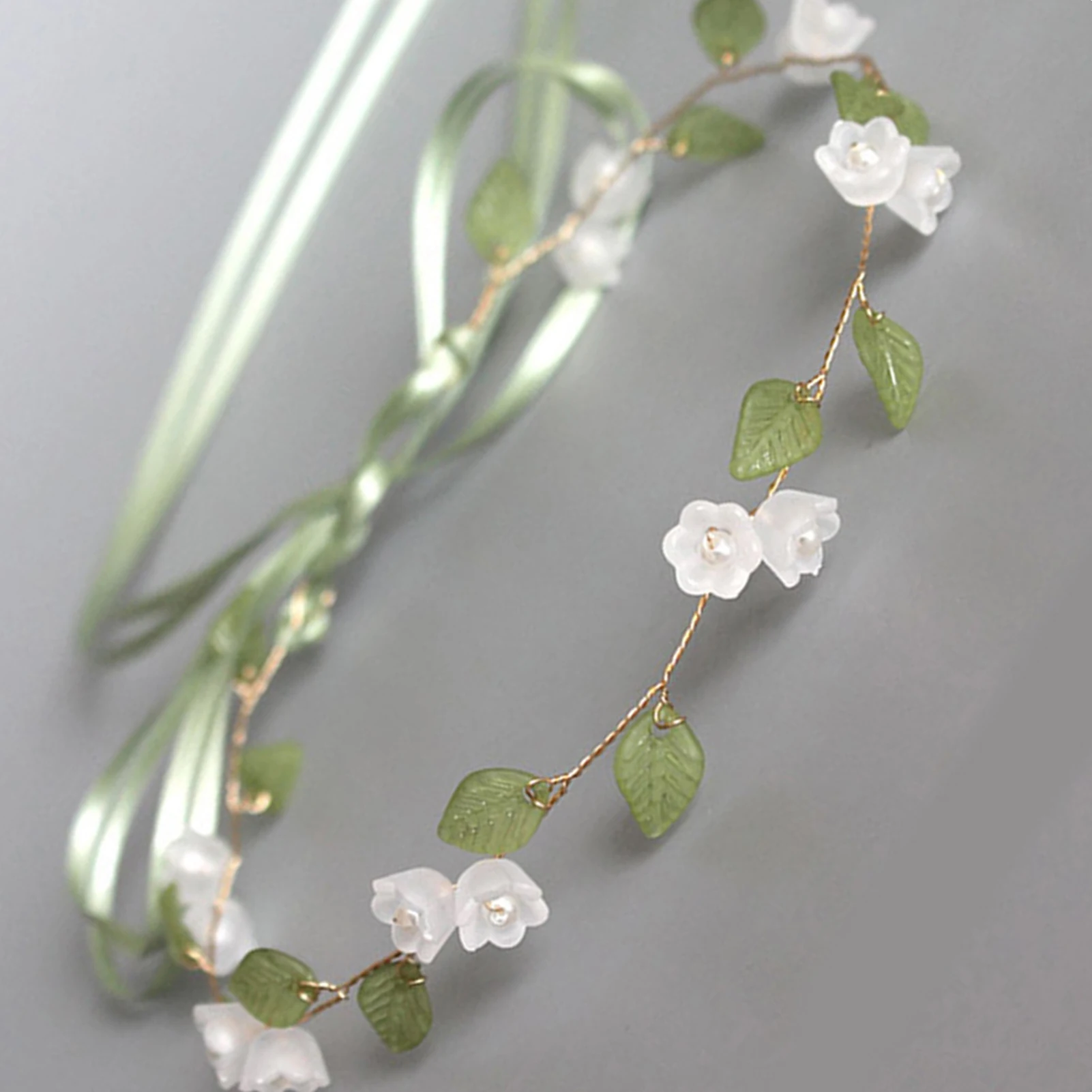 Fresh Flower Leaf Hairbands For Women Fashion Pearl Headband Bridal Wedding Hair Accessories Birthday Party Banquet Hair Hoop