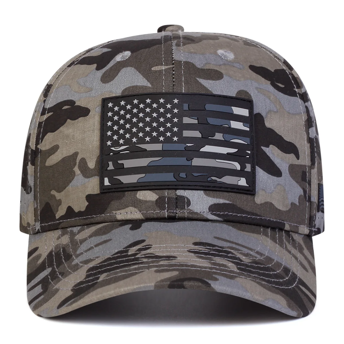 Fashion Patch American Flag Breathable Mesh Baseball Cap Suitable for Men for Outdoor Sports and Sun Protection