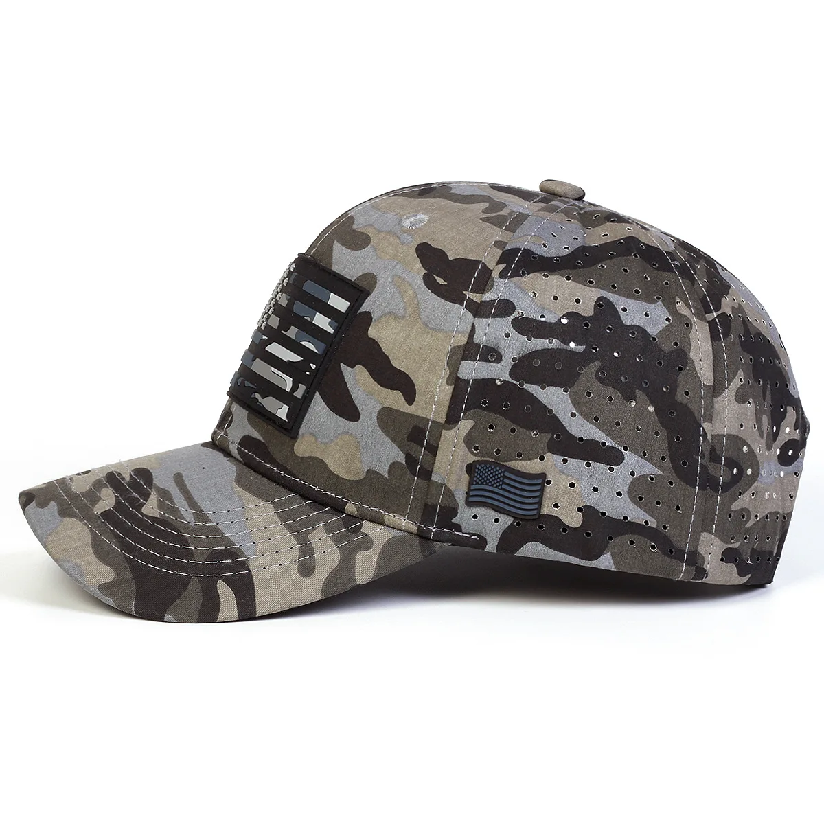 Fashion Patch American Flag Breathable Mesh Baseball Cap Suitable for Men for Outdoor Sports and Sun Protection
