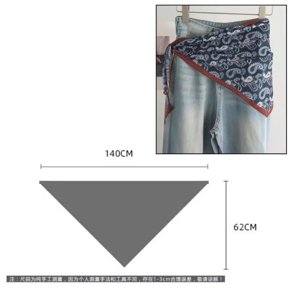 Elegant Multi-functional Floral Triangle Scarf cotton Floral Waist Belt Triangle Tie-Dye Women's Necktie Summer