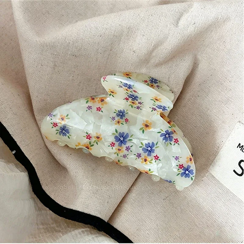 Korean High Quality Acetate Floral Patterns Hair Claw For Women Girls Sweet Hair Ornament Claw Clip Hair Clip Hair Accessories