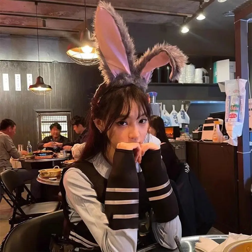 Sweet Plush Rabbit Ears Headbands Cosplay Bunny Girl Cute Girls Hairband Photo Prop Party Headwear Hair Accessories
