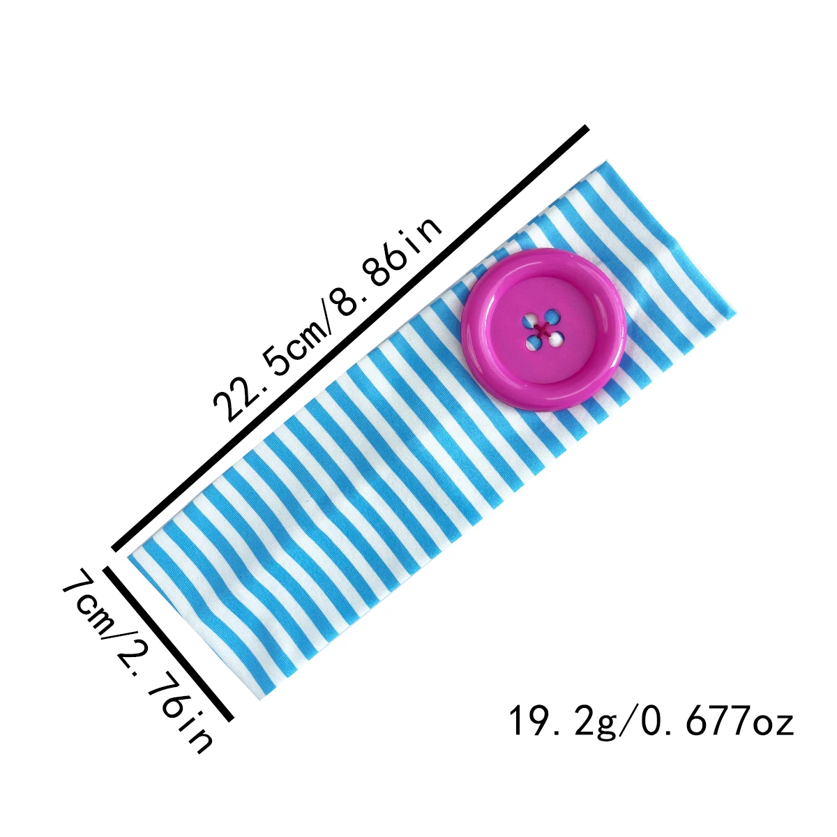 American Hot Girl Trendy Y2K New Original Handmade Headband Summer Dopamine Striped Button Women Hair Accessories