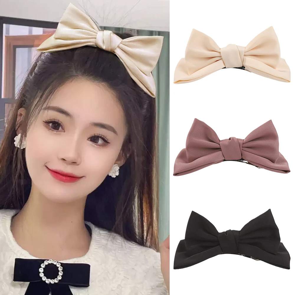 Korean Princess Hairpin 3D Bow Cute Hair Clips Ribbon Barrettes Girls Sauna Wear Women Hair Accessories Spring