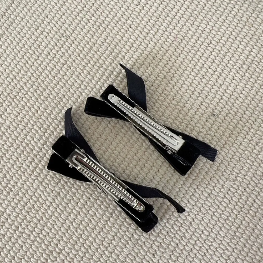 2pc Kroean Colorful Velvet Bow Hairpin Hairgrip Hair Clips for Girls Women Kids Childs Vintage Crab for Gift Hair Accessories