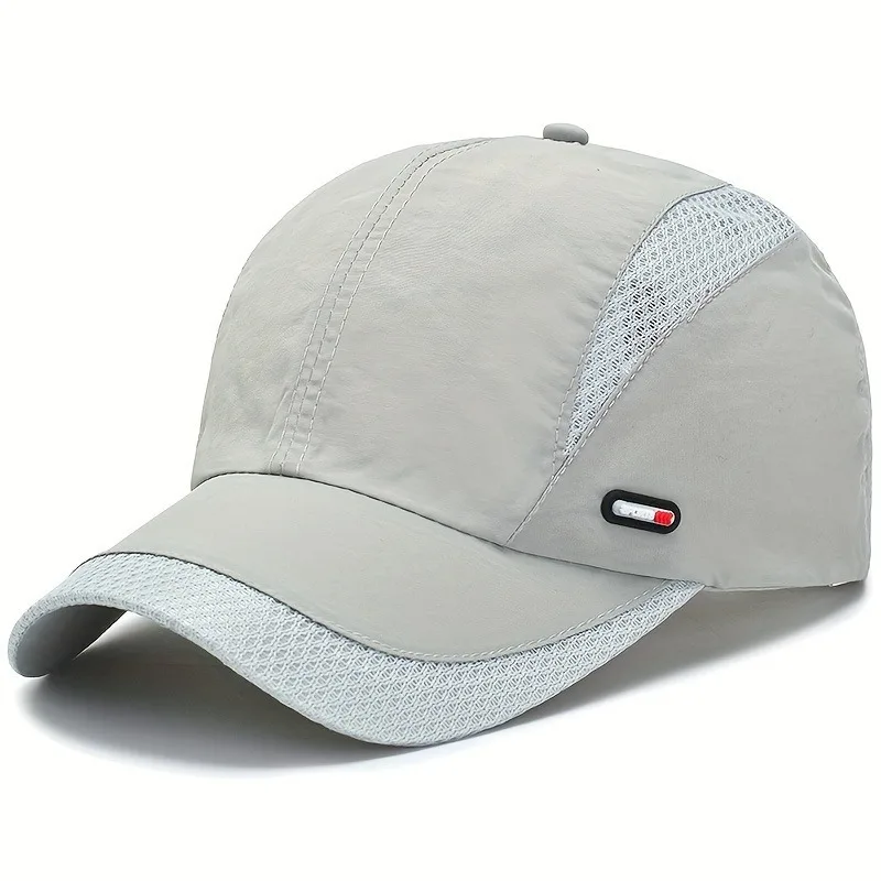 Summer Outdoor Sports Quick-Dry Mesh Baseball Cap, Unisex Duckbill Hat, Simple Solid Color Running Cap