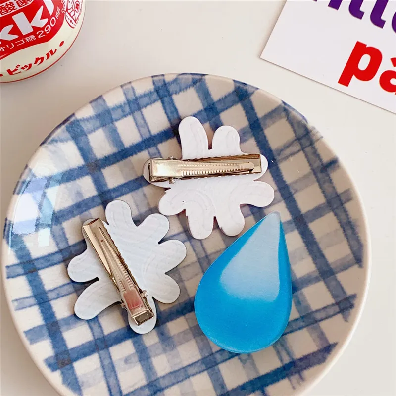 Water Drop Hairpin Expression Handmade Hair Clips for Finished Products Sweating Clip Sweaty Hair Clip Funny Side Clip Wholesale