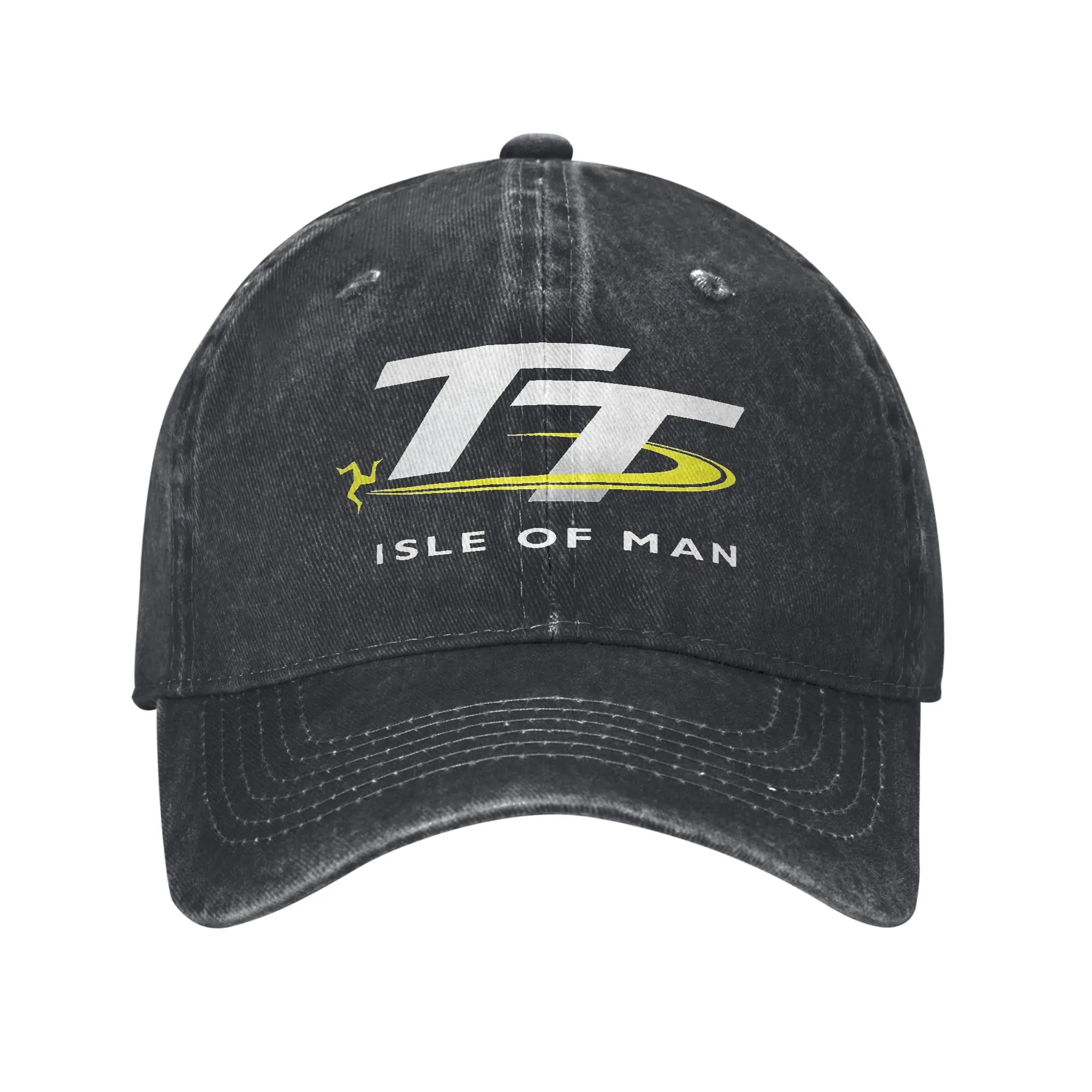 Isle of Man TT Motorcycle Race Logo Men Women Baseball Caps  Distressed Denim Hats Cap Classic Outdoor Fit Snapback Cap