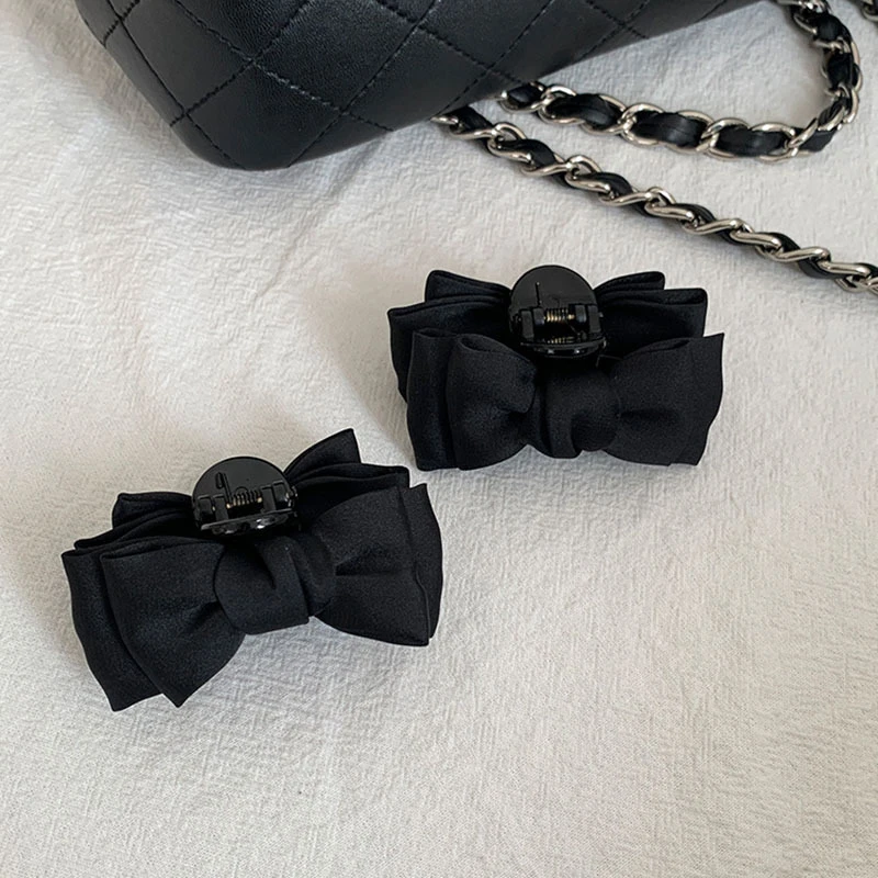New 2Pcs Cute Bow Princess Small Hair Claw For Women Girls Cute Side Clip Versatile Exquisite Forehead Bangs Hair Clip Gifts