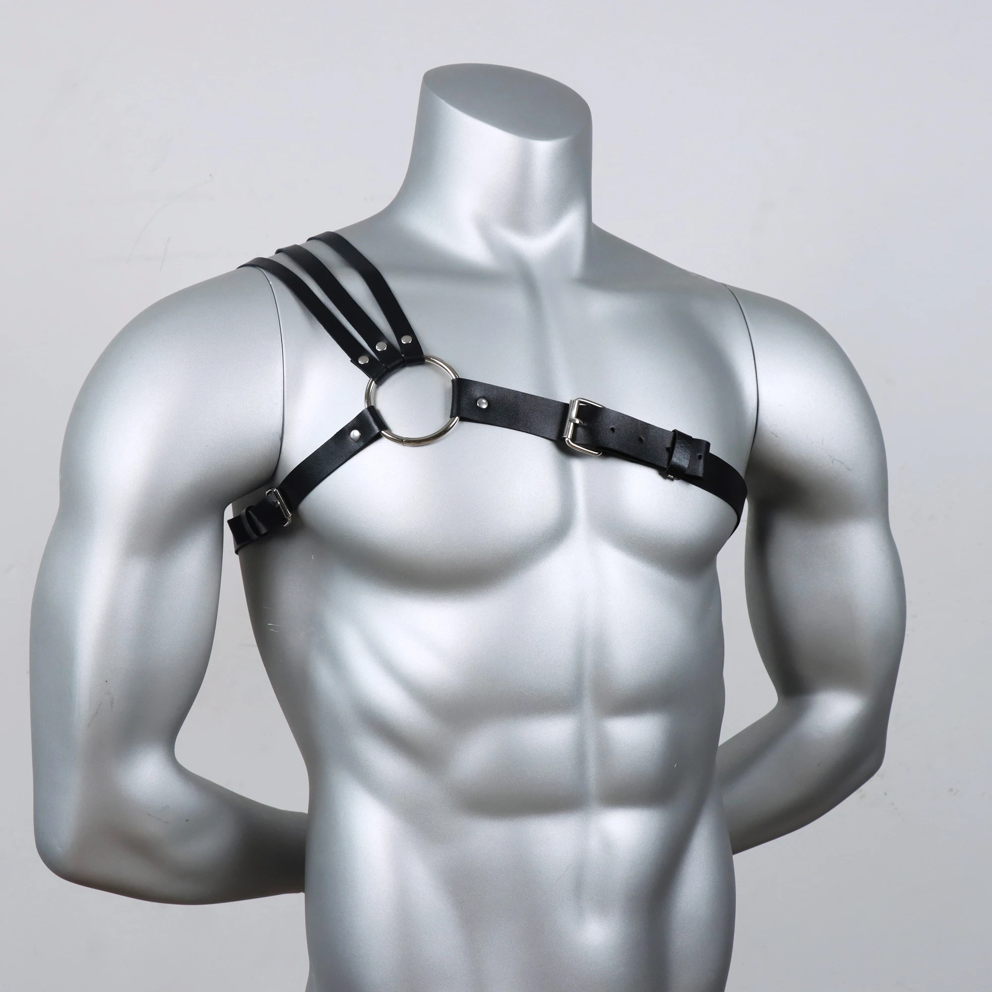 Men'S Punk Belt - Adjustable Formal Shirt Accessory,for Gothic, Valentine'S Day, Carnival Dress Up,Waist Strap Decoration