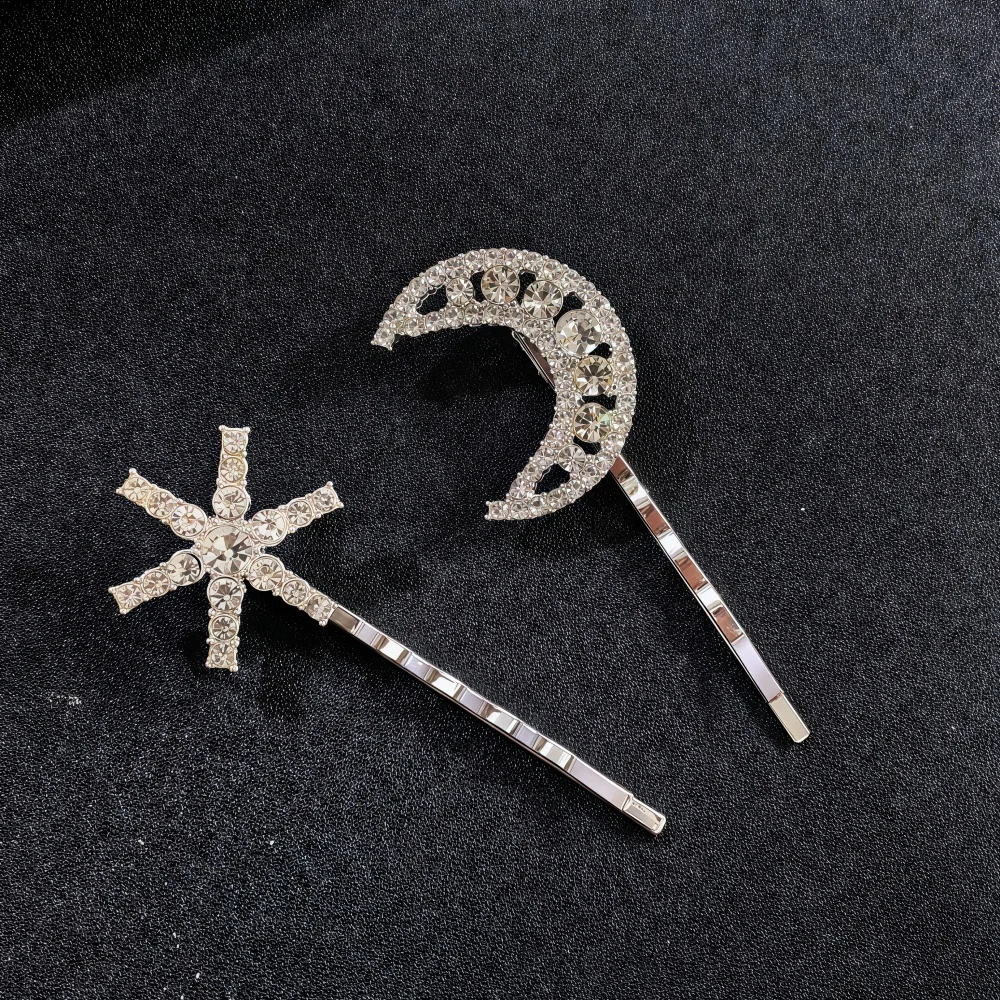 Crystal Star Hair Clip Pins For Bridal Women Girls Fashion Metal Hairpins Wedding Barrettes Bride Decorate Hair Accessories