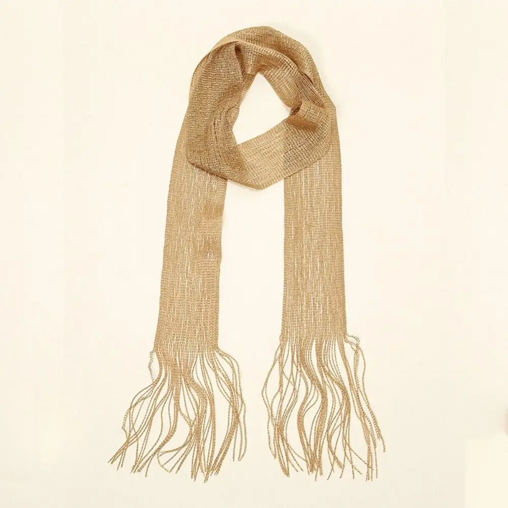 Fashion Thin Long Tassel Scarf Vintage Retro Scarf Headband Luxury Brand Designer Multi-purpose Neckwear Scarf