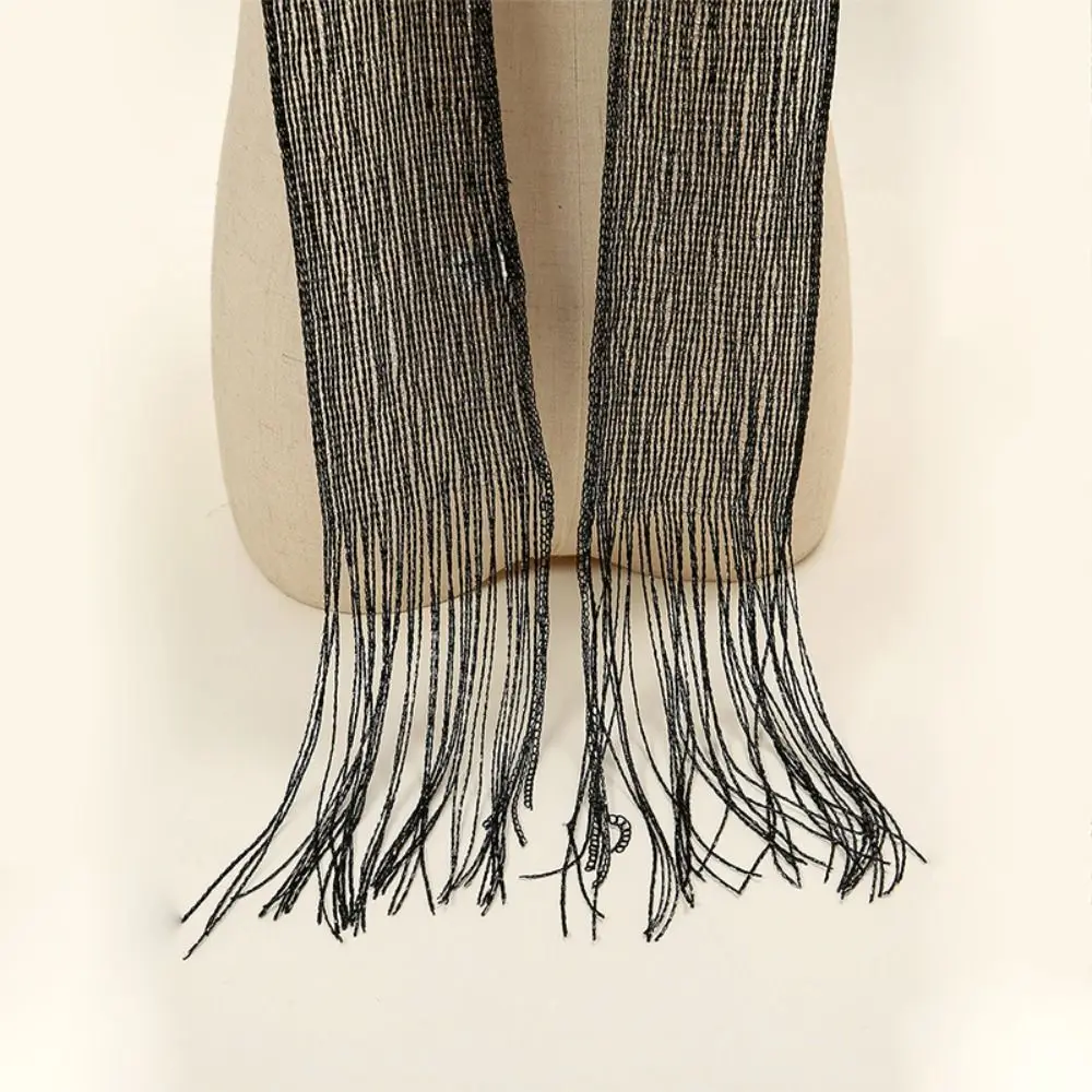 Fashion Thin Long Tassel Scarf Vintage Retro Scarf Headband Luxury Brand Designer Multi-purpose Neckwear Scarf