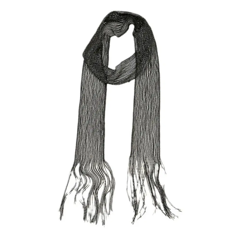 Fashion Thin Long Tassel Scarf Vintage Retro Scarf Headband Luxury Brand Designer Multi-purpose Neckwear Scarf