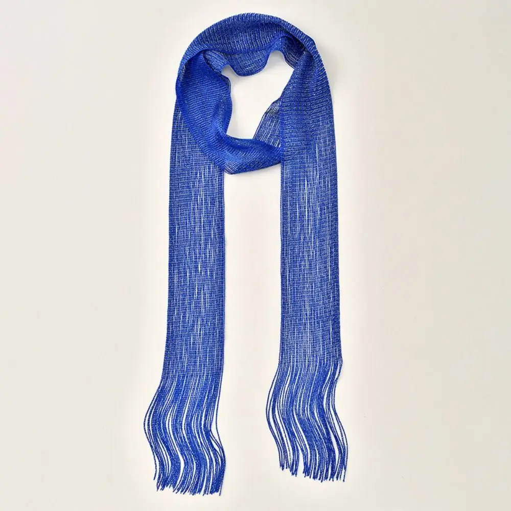Fashion Thin Long Tassel Scarf Vintage Retro Scarf Headband Luxury Brand Designer Multi-purpose Neckwear Scarf