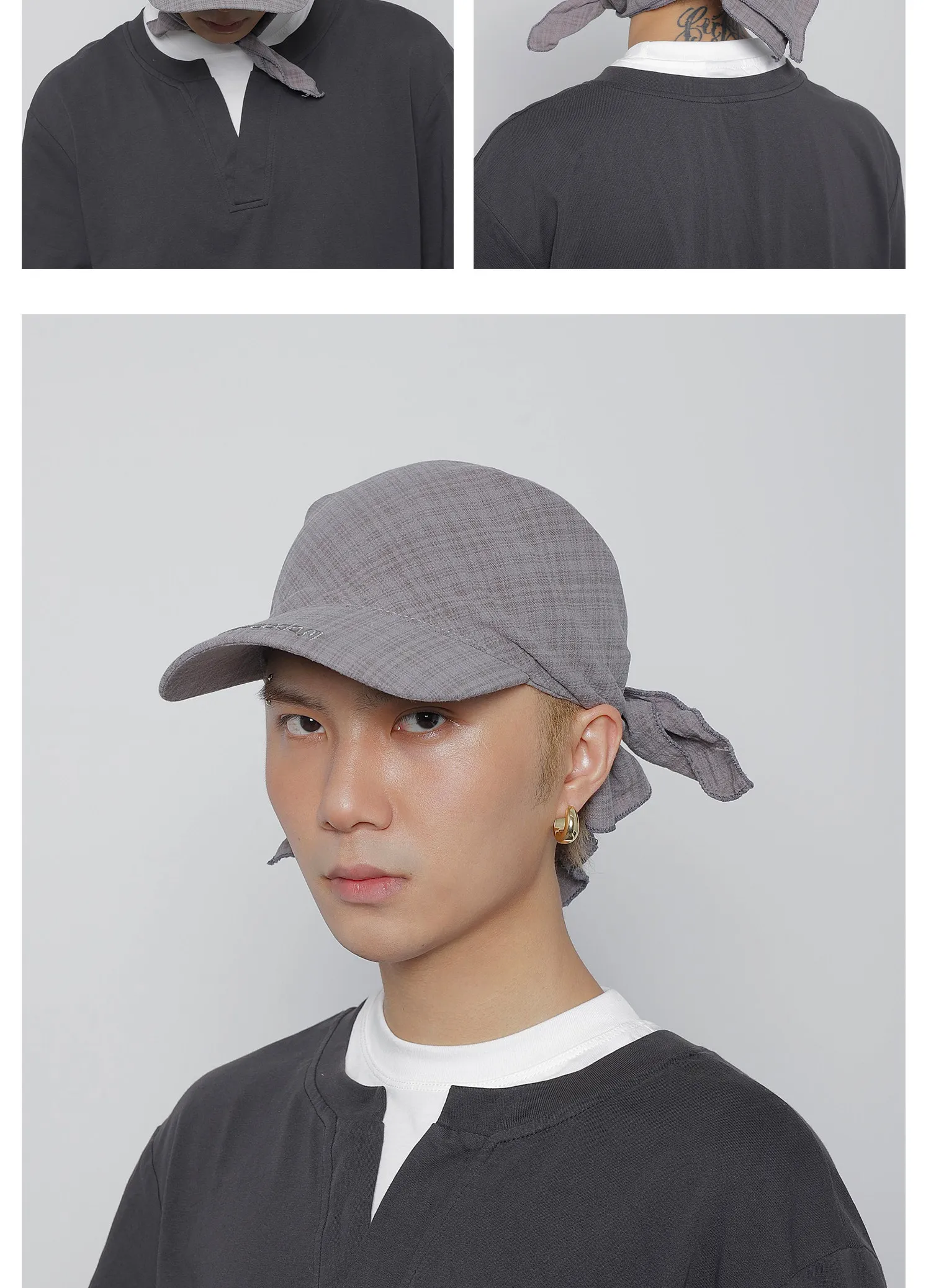 Outdoor Camping Style Sun Protection Hat for Women Men Scarf Hat Cool Street Sunscreen Tie Hat Wide Brim Hat Headscarf Hat