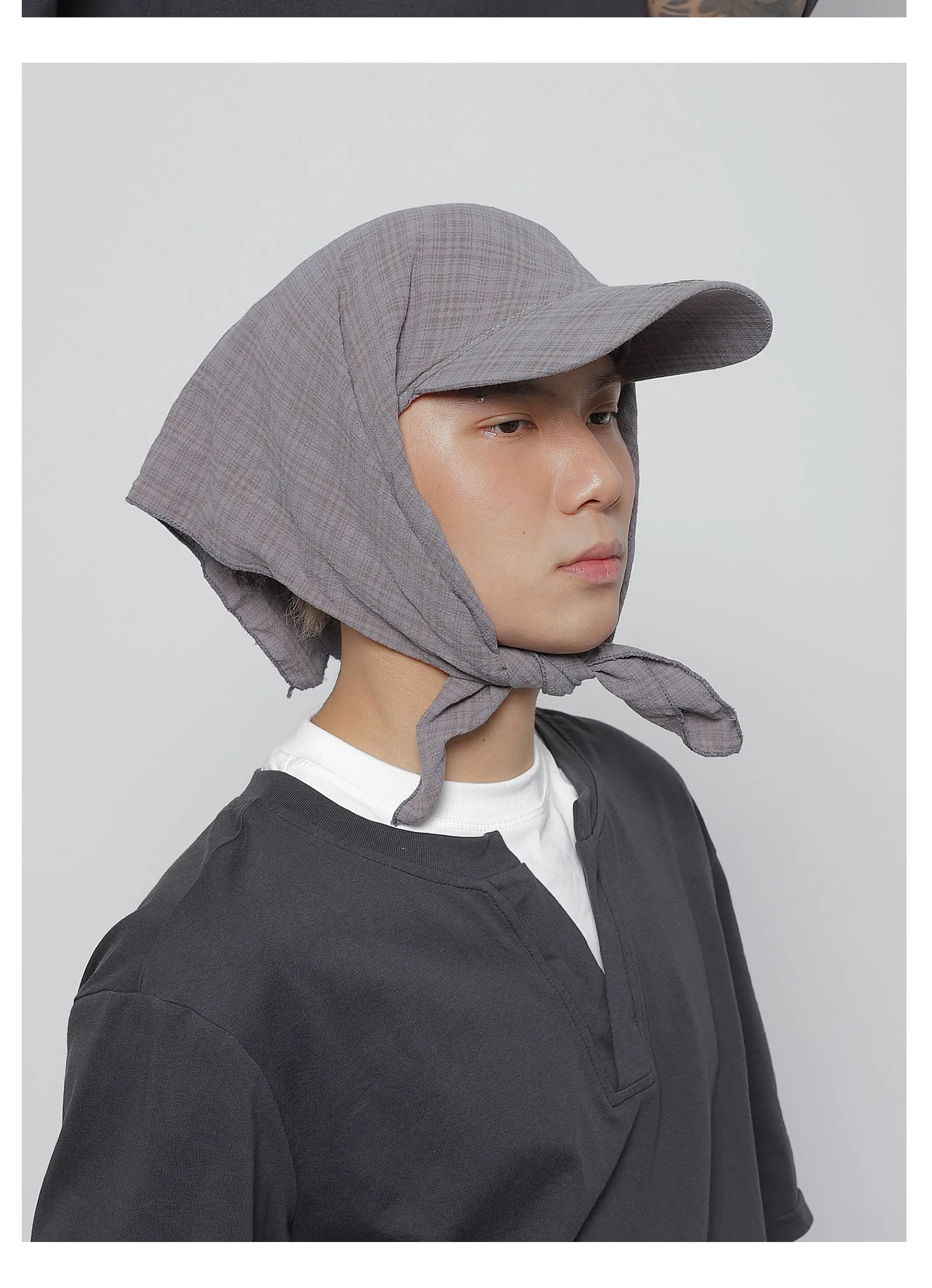 Outdoor Camping Style Sun Protection Hat for Women Men Scarf Hat Cool Street Sunscreen Tie Hat Wide Brim Hat Headscarf Hat